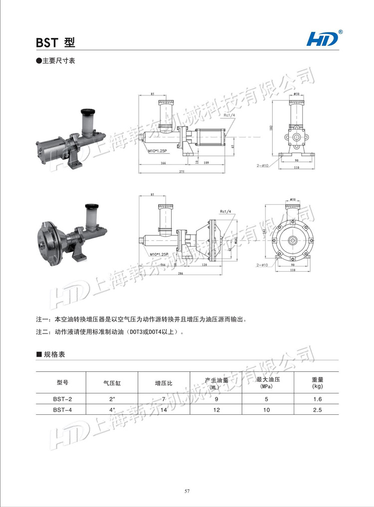 BST油压转换增压器